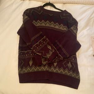 burgundy grandpa sweater